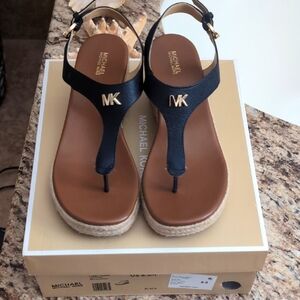 MK 8.5 Black Laney Espadrille Wedge